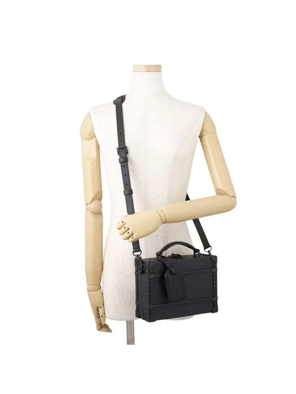 Louis Vuitton Shoulder Bag Monogram Midnight Handle Trunk Buckle Black